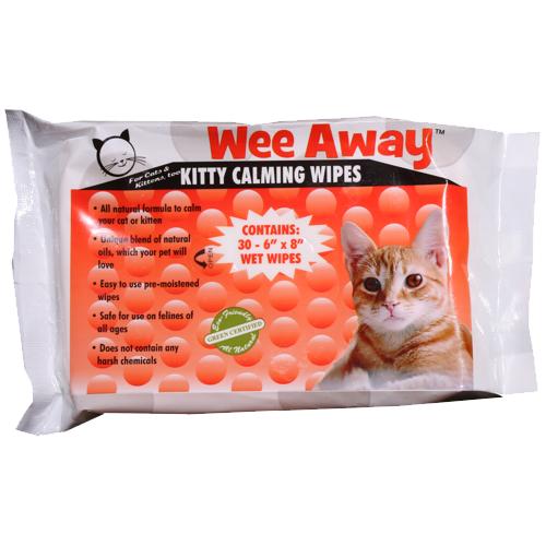 Wee Away Kitty Calming Wipes for Cats, 30-count