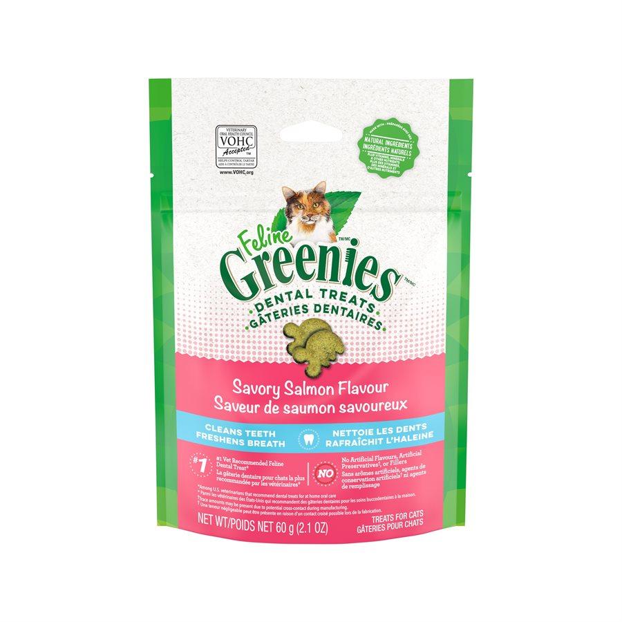 Feline Greenies Savoury Salmon Flavour Dental Cat Treats (CA), 60-gram (**)