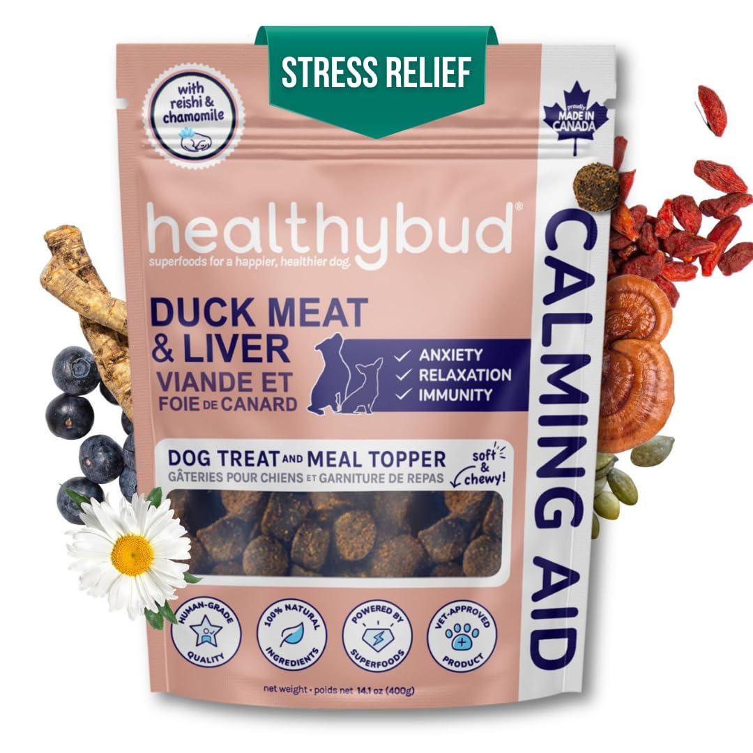 Healthybud Calming Aid Duck Meat & Liver Dog Treats & Food Topper