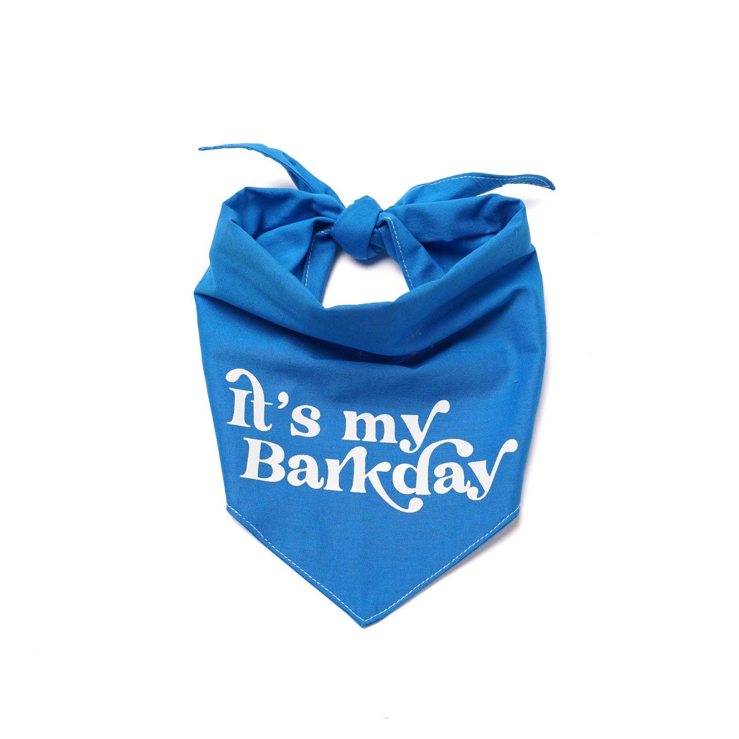 The Paws Dog Bandana, Barkday Blue, Small