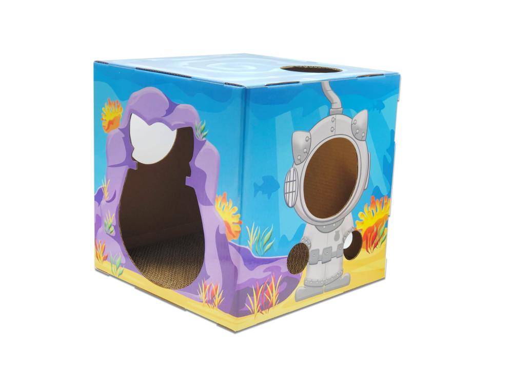 DoyenWorld Ocean Funbox with Scratcher Board Cat Toy