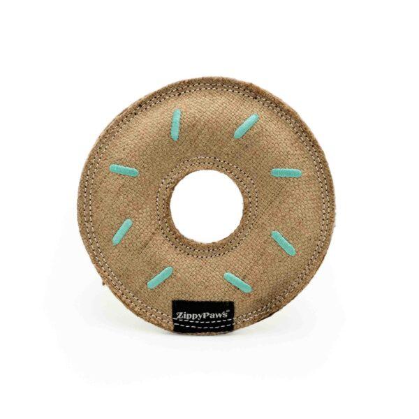 ZippyPaws ecoZippy Jute Donutz Dog Toy, 7.5 x 7.5 x 1.5-in