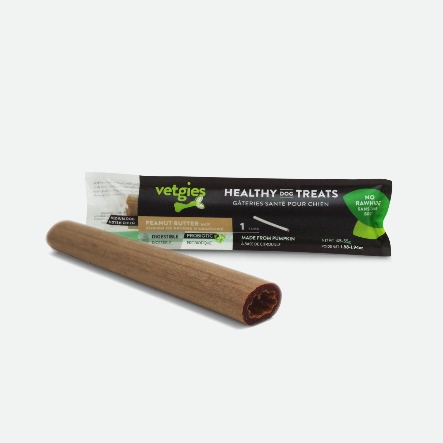 Vetgies Peanut Butter Flavored Tube Dog Treats, 1-pk