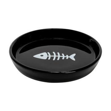 Park Life Designs Oscar Classic Round Cat Dish, Black, 8-oz