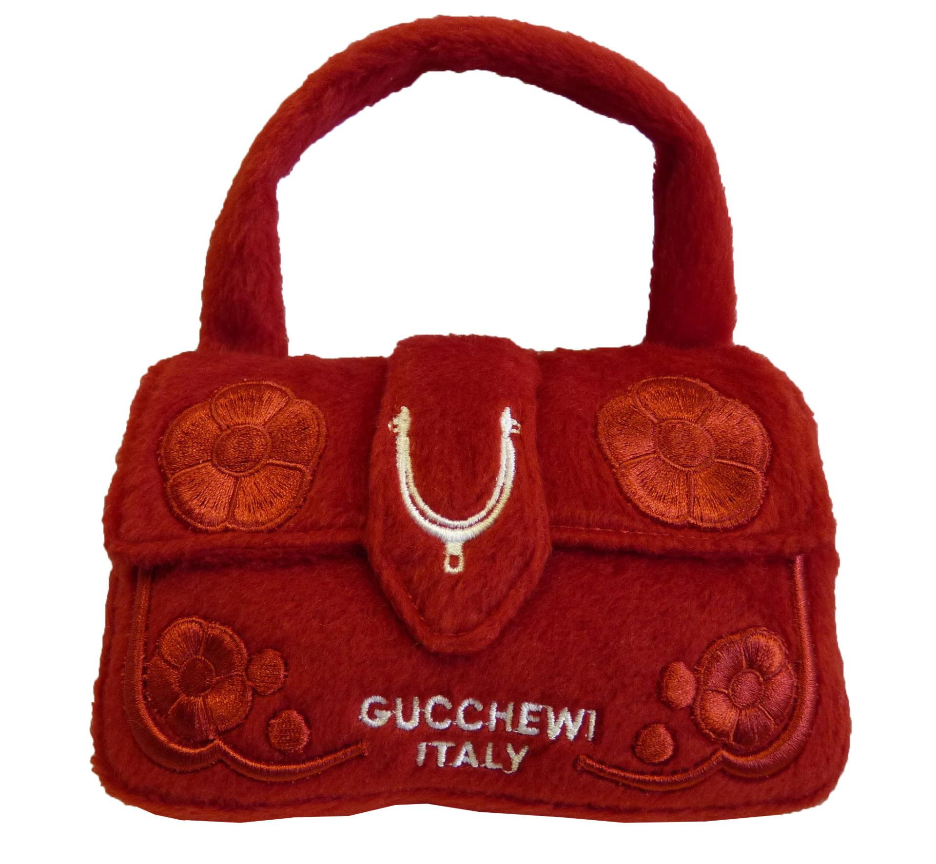 Dog Diggin Designs Gucchewi Floral Purse Dog Toy, Red, 5.5-in x 3.5-in (Size: 5.5-in x 3.5-in)