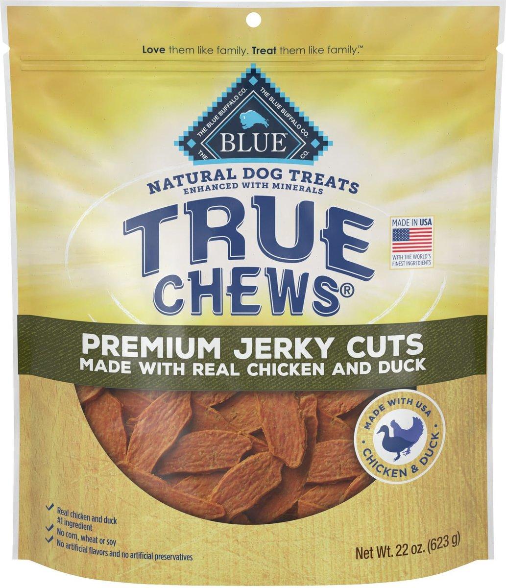 Blue Buffalo True Chews Premium Jerky Cuts Real Chicken & Duck Dog Treats, 22-oz