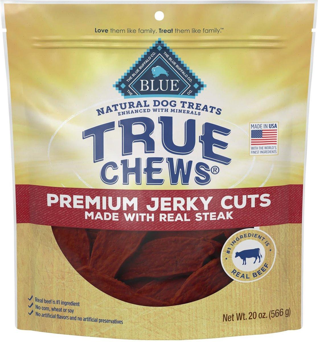 Blue Buffalo True Chews Premium Jerky Cuts Real Steak Dog Treats, 20-oz