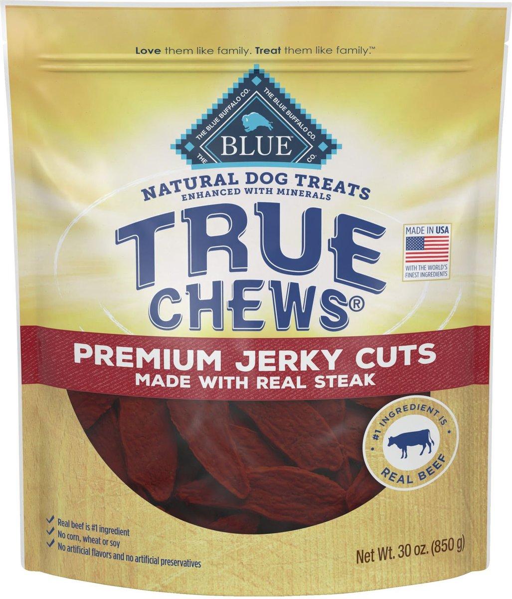 Blue Buffalo True Chews Premium Jerky Cuts Real Steak Dog Treats, 30-oz