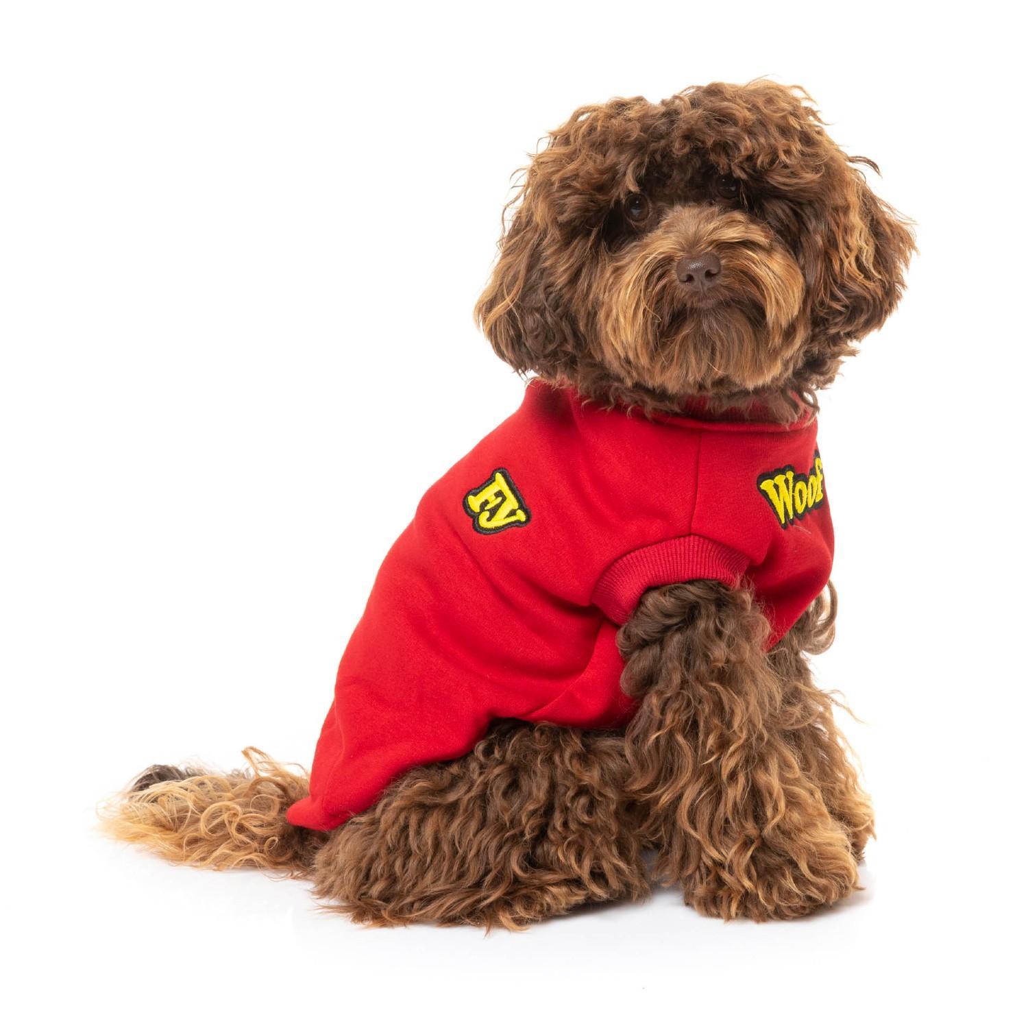 FuzzYard The Woof Dog Sweater, Red, Size 4