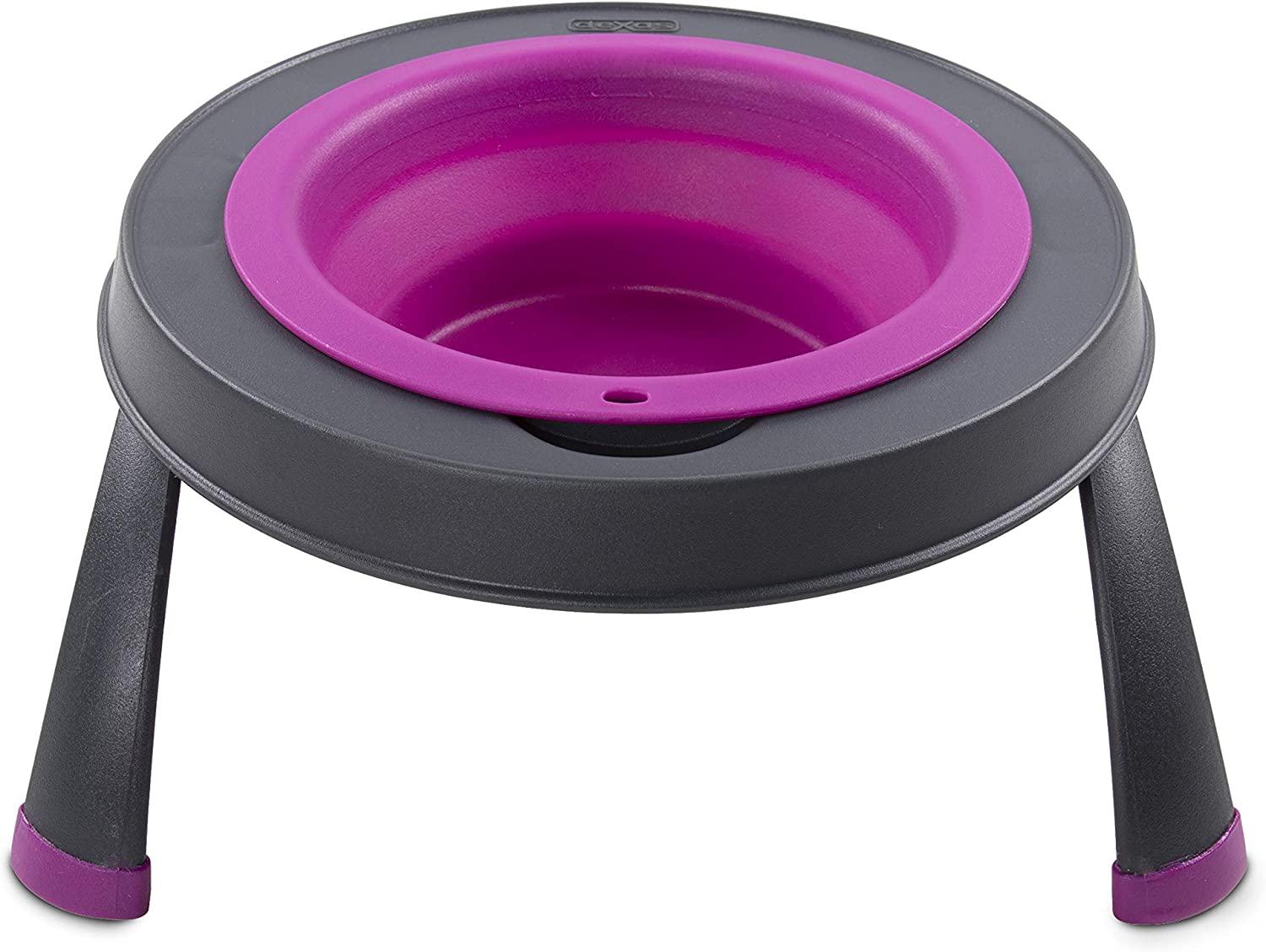 Dexas Single Elevated Pet Feeder, Fuchsia, 4-cup