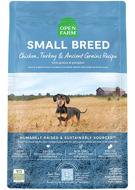 Open Farm Small Breed Chicken, Turkey & Ancient Grains Recipe Dry Dog Food, 4-lb