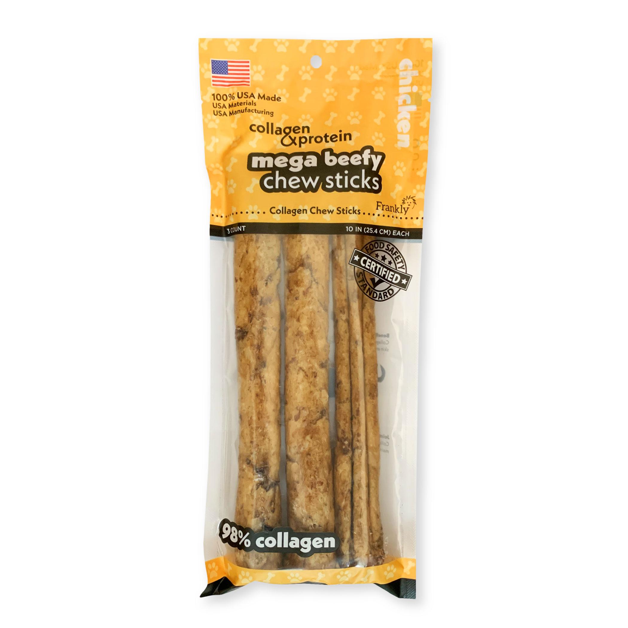 Frankly Mega Beefy Chew Sticks Chicken Dog Treats, 10-in