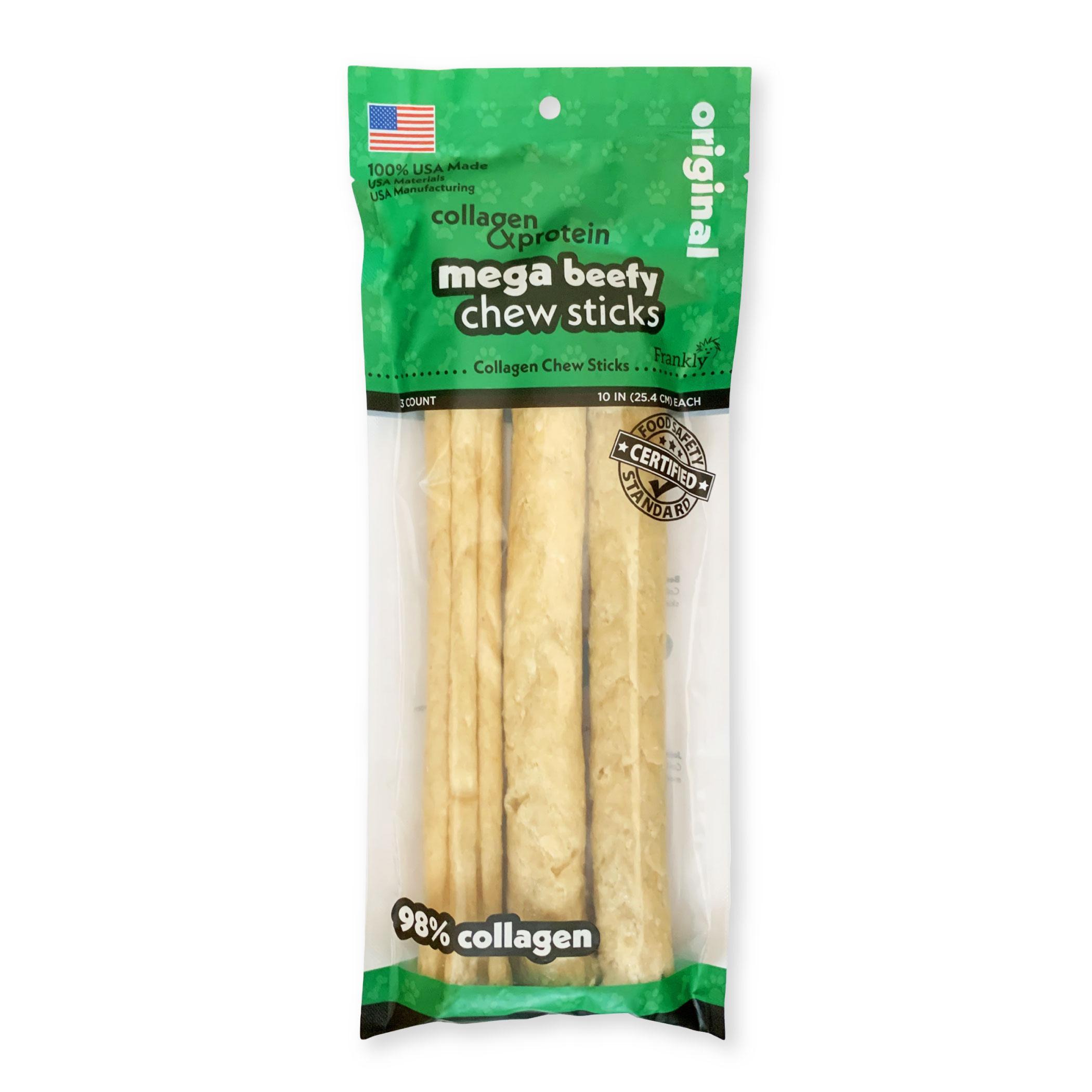 Frankly Mega Beefy Chew Sticks Original Dog Treats, 10-in, 3-pk
