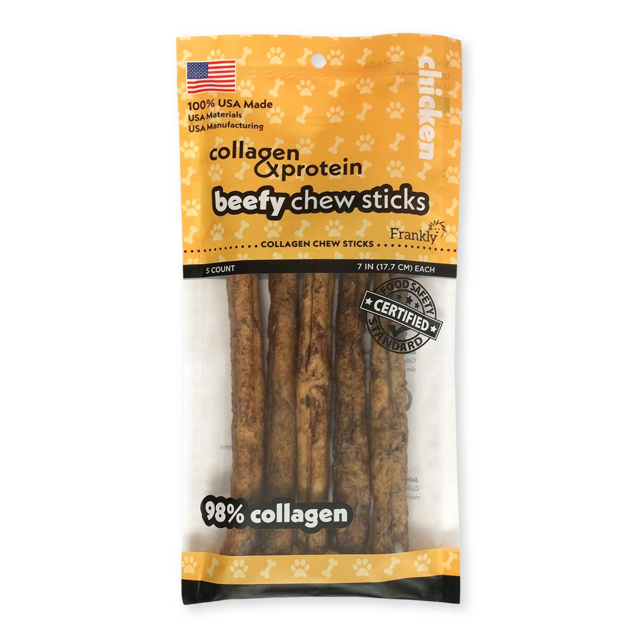 Frankly Beefy Chew Sticks Chicken Dog Treats, 7-in, 5-pk