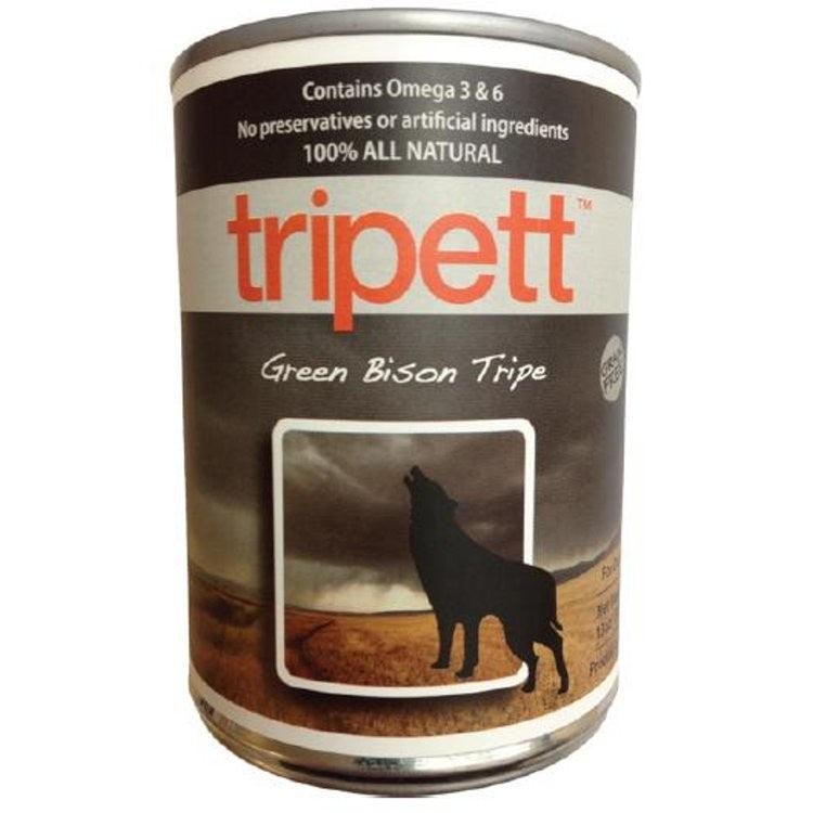 PetKind Tripett Green Bison Tripe Wet Dog Food Can (CA), 14-oz|396-gram