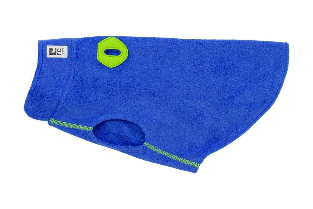 RC Pets Baseline Fleece Dog Coat, Electric Blue/Lime, 10
