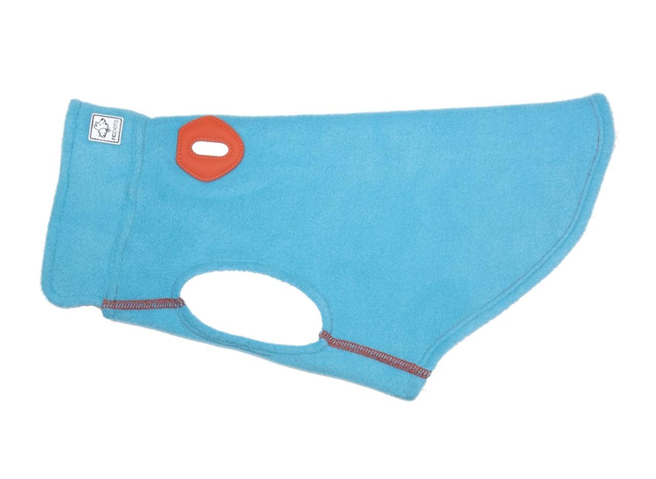RC Pets Baseline Fleece Dog Coat, Teal/Orange, 18
