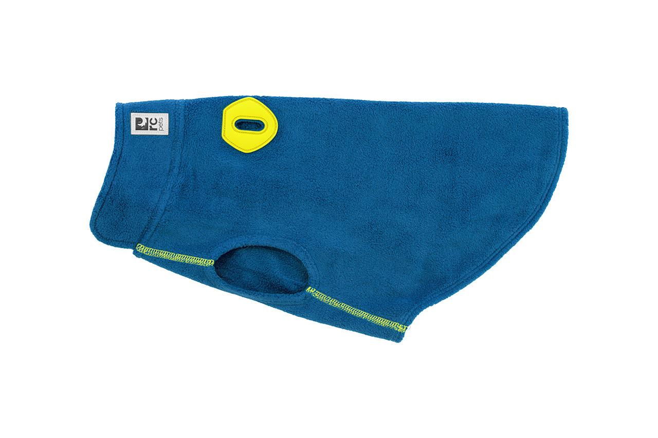 RC Pets Baseline Fleece Dog Coat, Arctic Blue/Tennis, 8