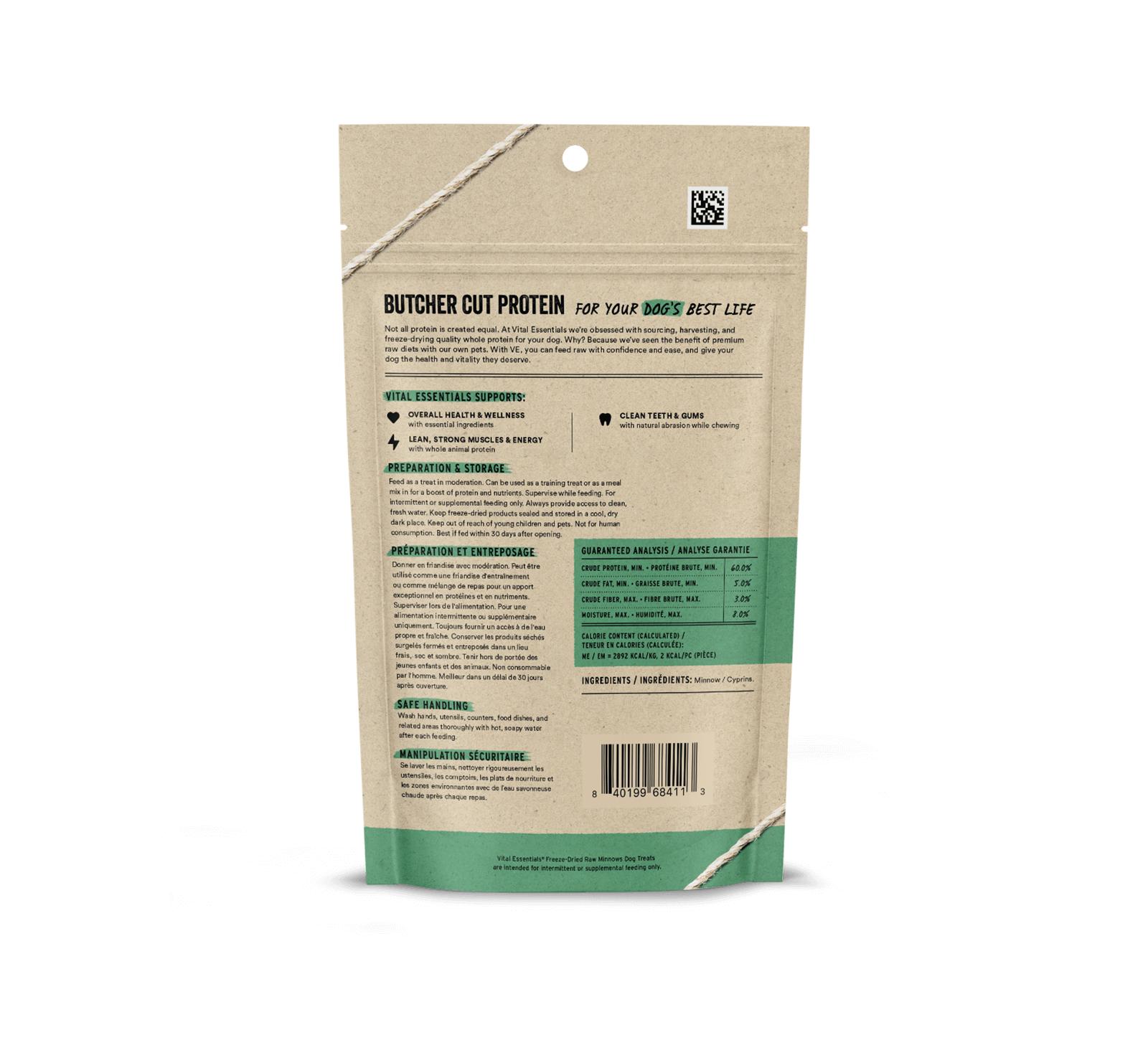 Vital Essentials Minnows Freeze-Dried Raw Dog Treats, 1-oz