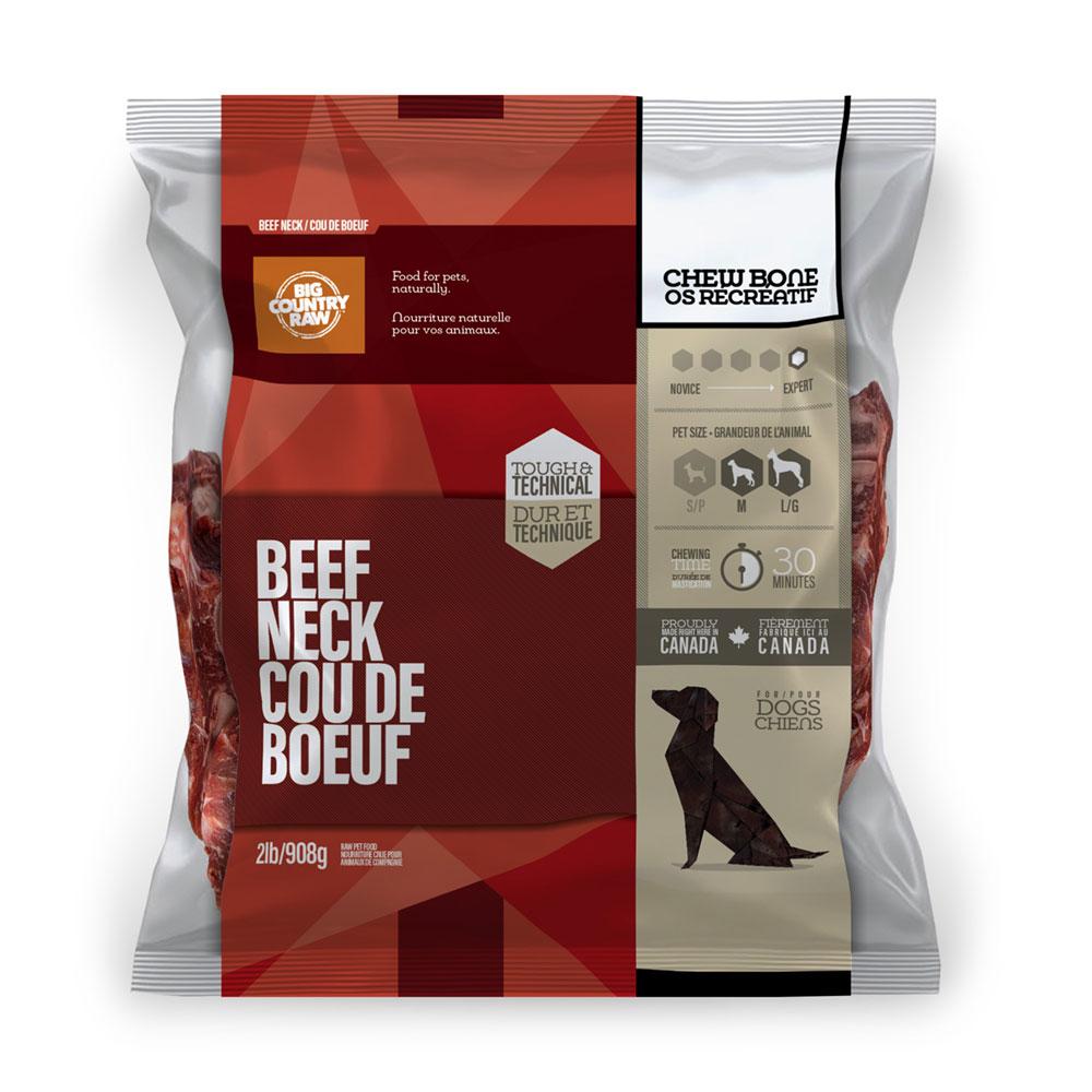 Big Country Raw Beef Neck Bone Frozen Dog Food, 2-lb