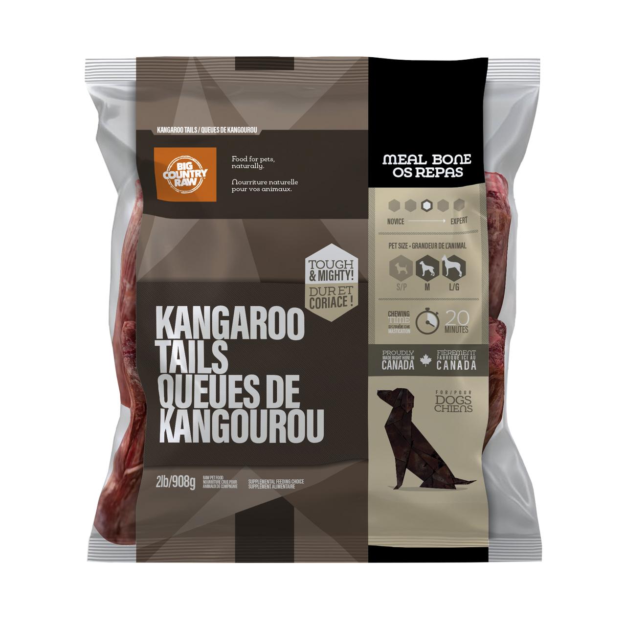 Big Country Raw Kangaroo Tails Frozen Dog Treats, 2-lb