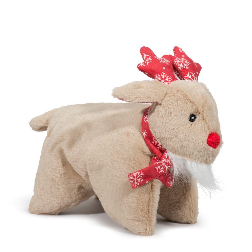 HuggleHounds Jingle all the Way Rudy Reindeer Squooshie Dog Toy, Small