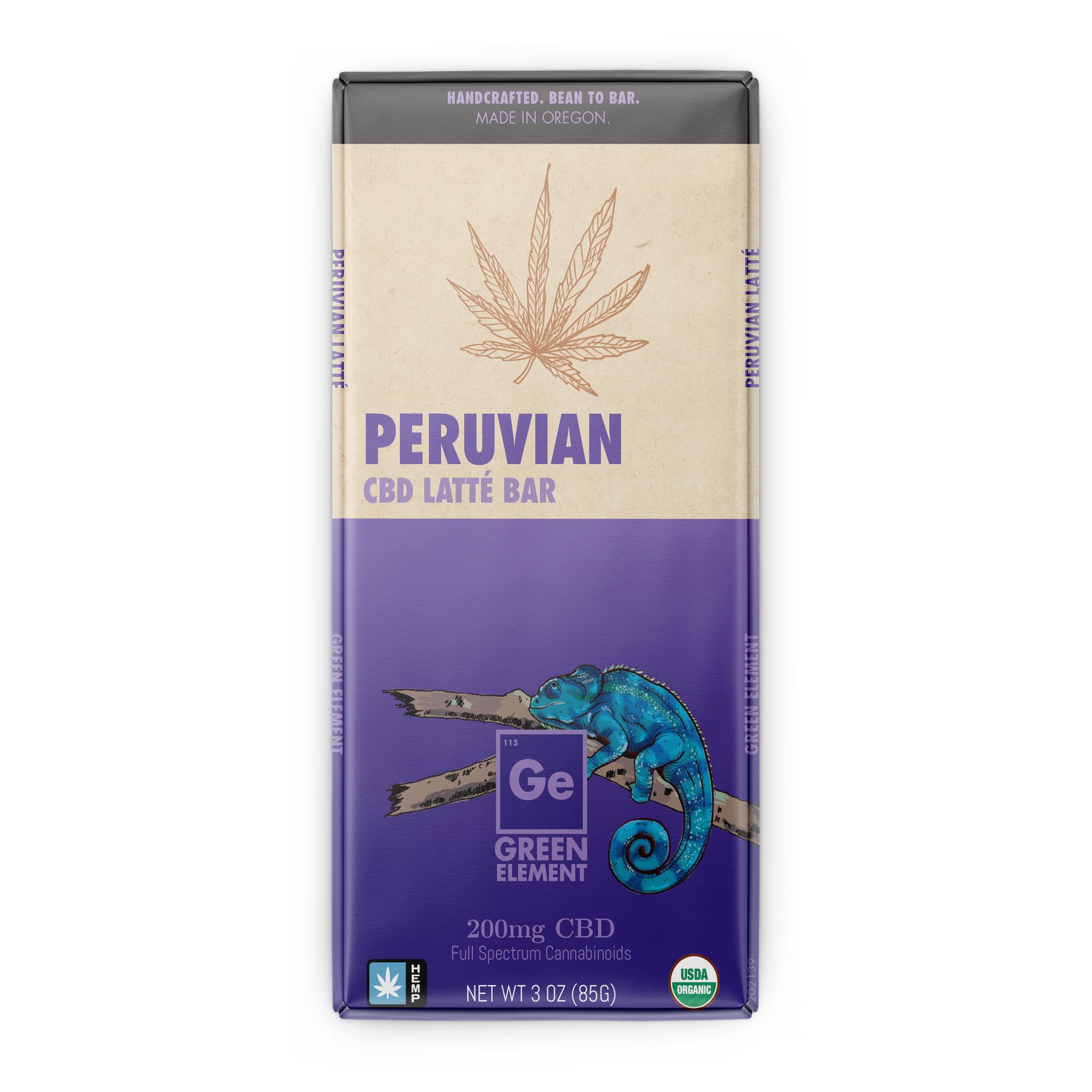 Green Element Alternative Supplement Peruvian Latte Chocolate Bar, 200mg