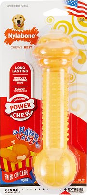 Nylabone DuraChew Flavor Frenzy Fried Chicken Flavored Barbell Dog Chew Toy, Giant