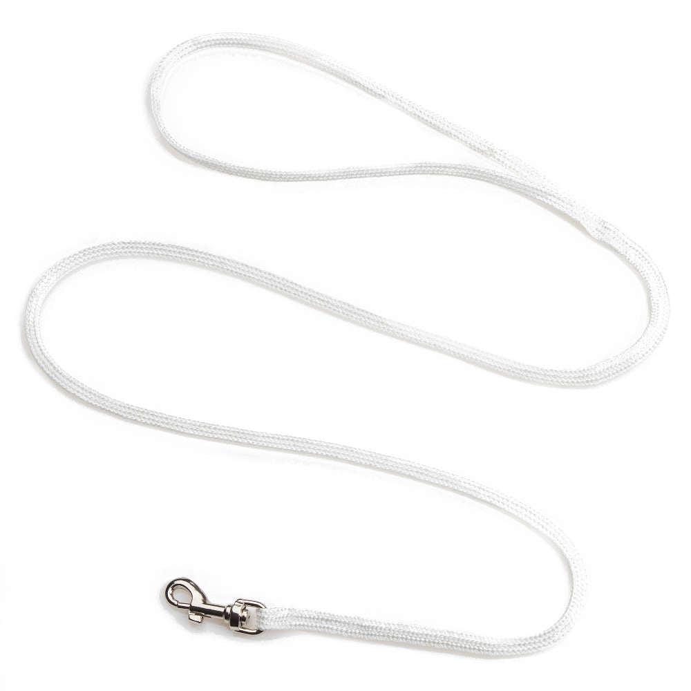 Mendota Pet Fine Width Petite Snap Dog Leash, White, 1/8-in x 72-in