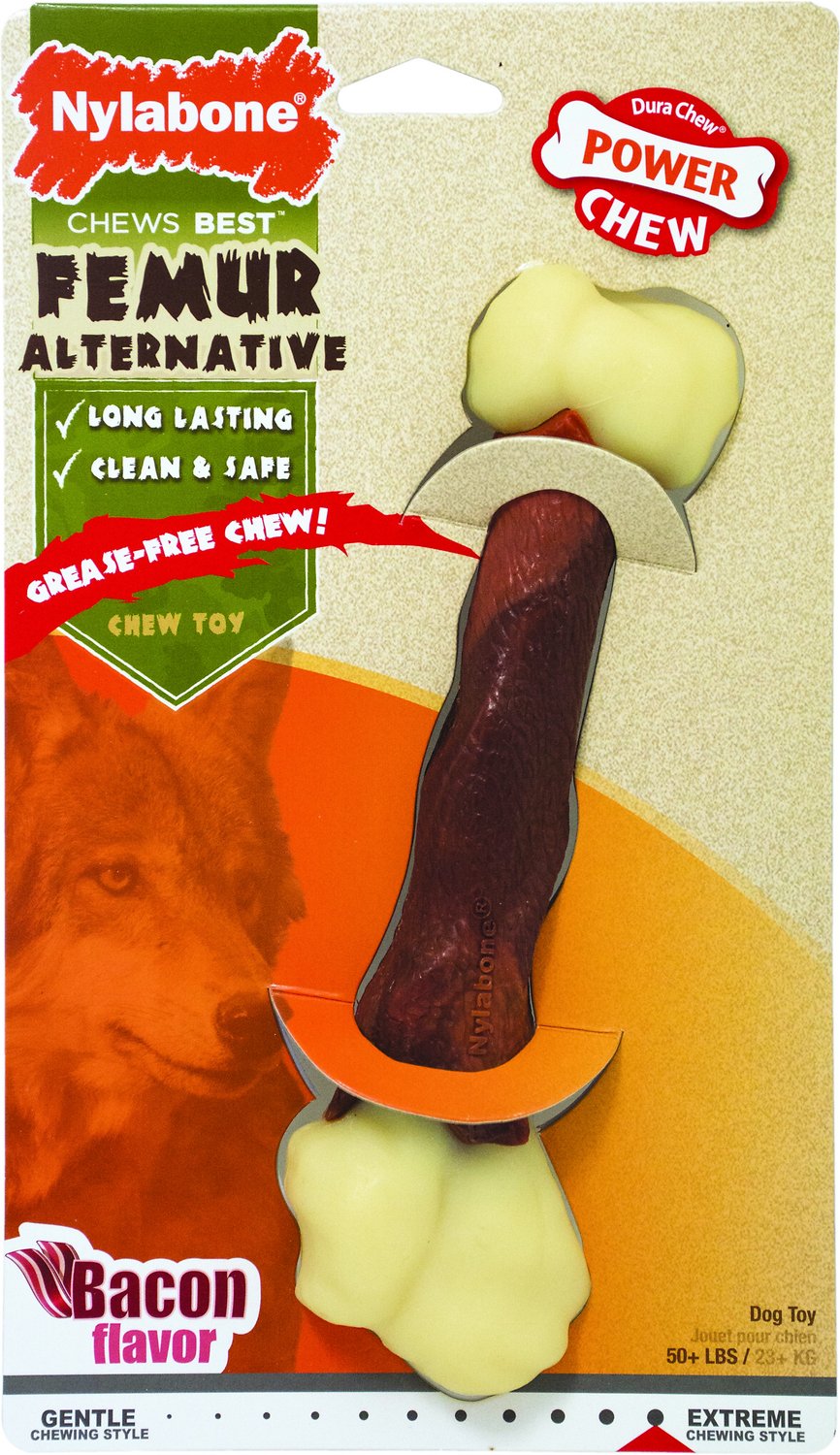 Nylabone DuraChew Femur Bacon Flavored Bone Alternative Dog Chew Toy, Giant (Size: Giant)