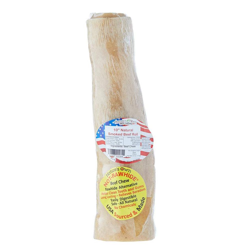 Nature's Own USA Not-Rawhide Smoked Beef Roll Chew Dog Treats, 10-in
