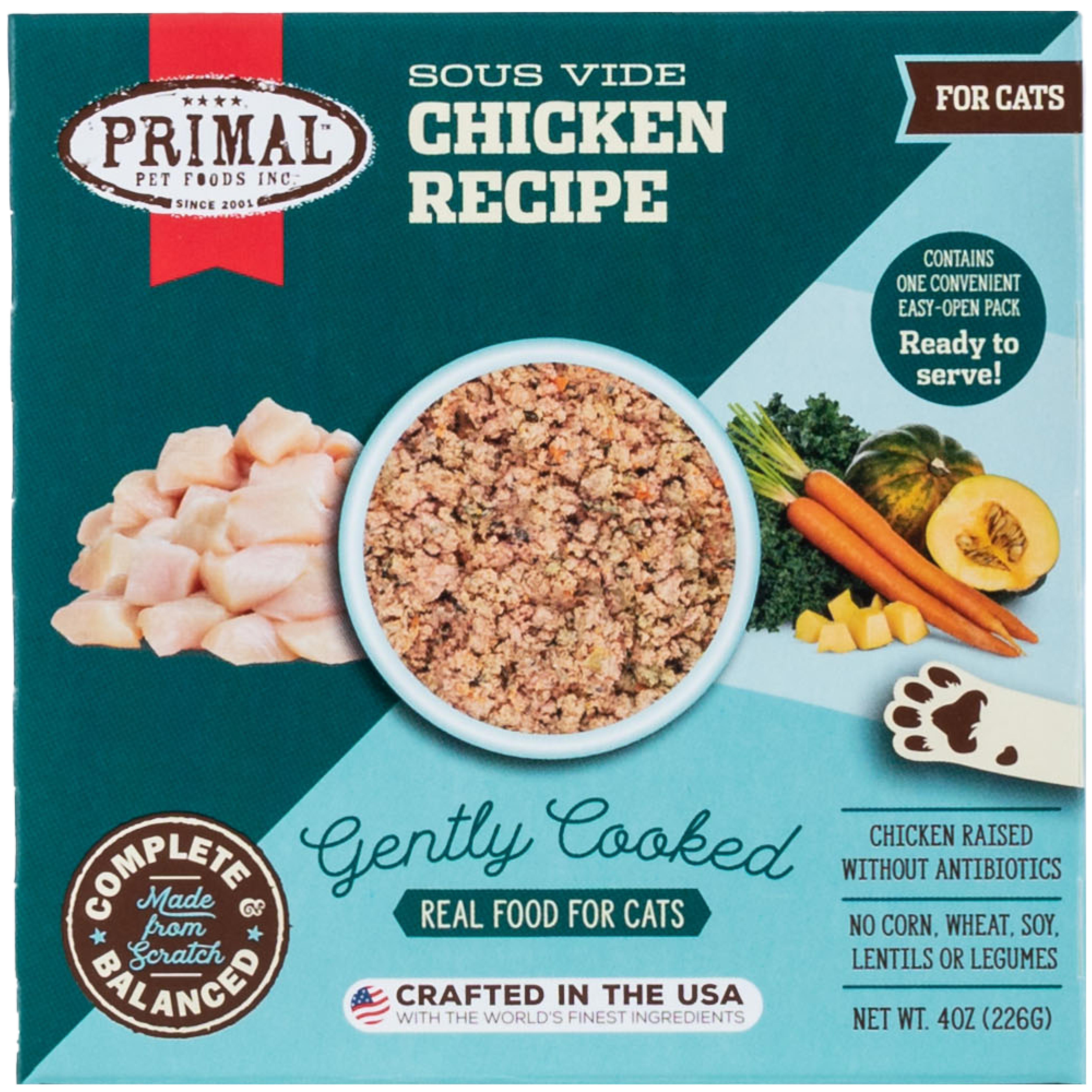 Primal Gently Cooked Chicken Recipe Frozen Cat Food, 4-oz