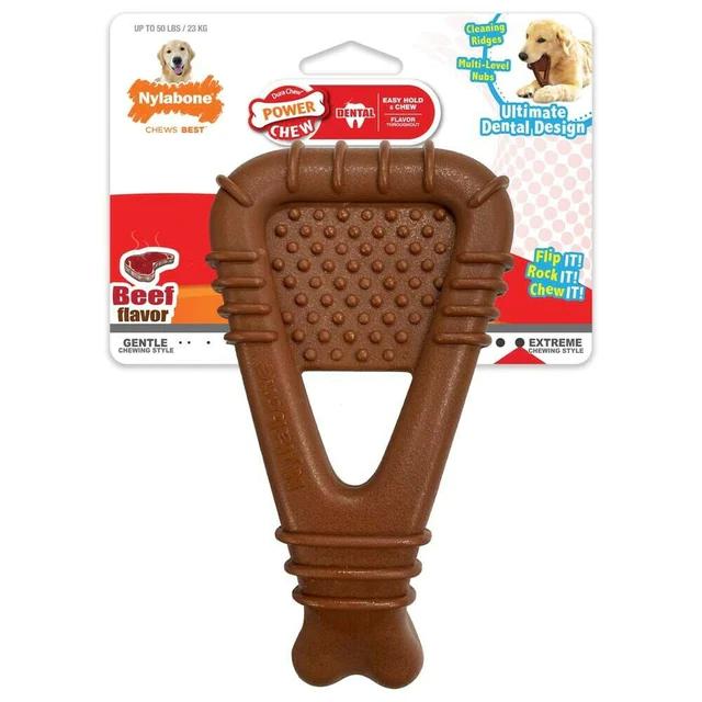 Nylabone Power Chew Arch Bone Beef Flavor Dental Dog Toy, Large/Giant