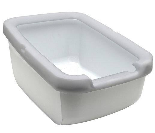 Catit Pan with Littershield Rim for Cats, Gray, 22.4 x 15.3 x 12.6-in
