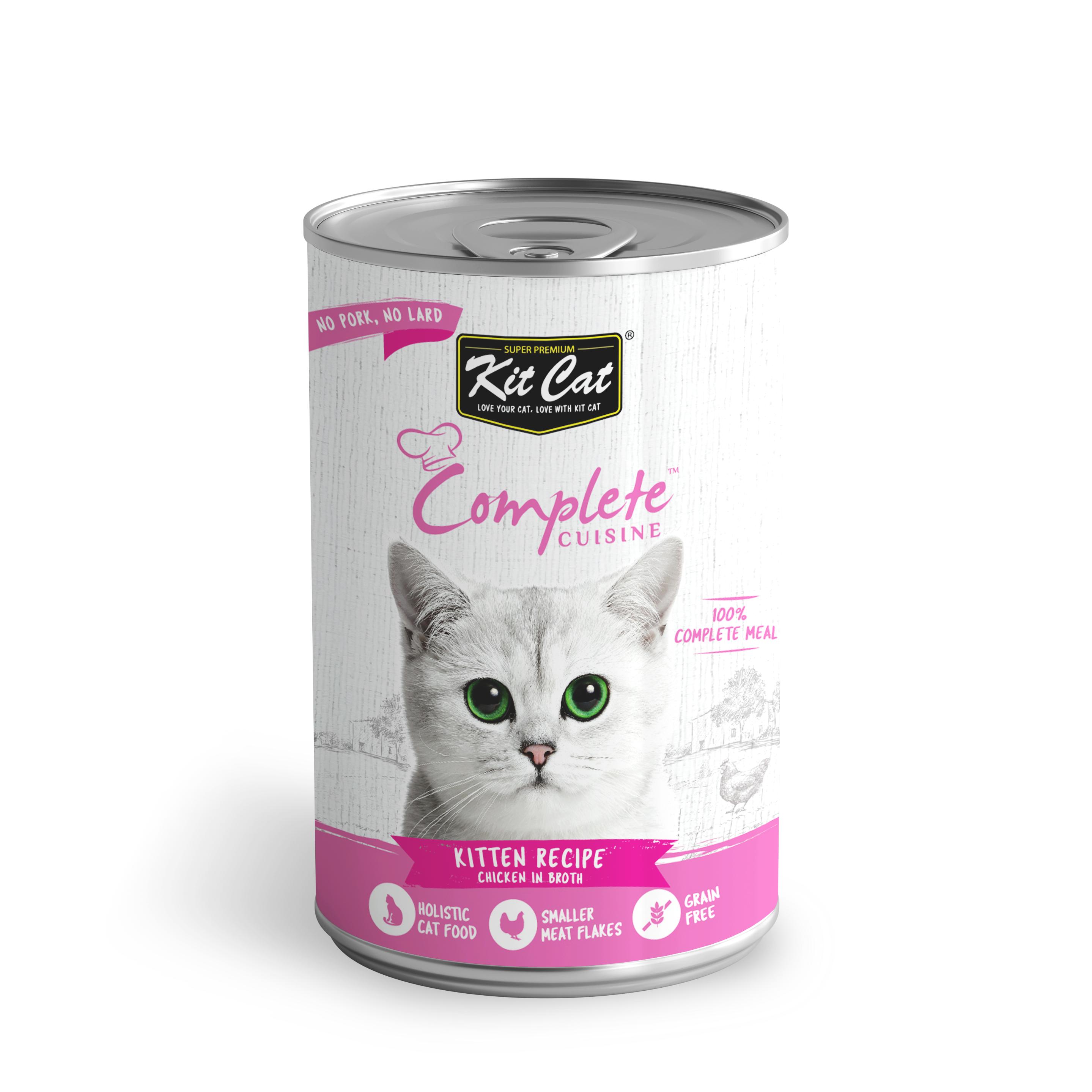Kit Cat Complete Cuisine Kitten Recipe Chicken in Broth Wet Cat Food Can