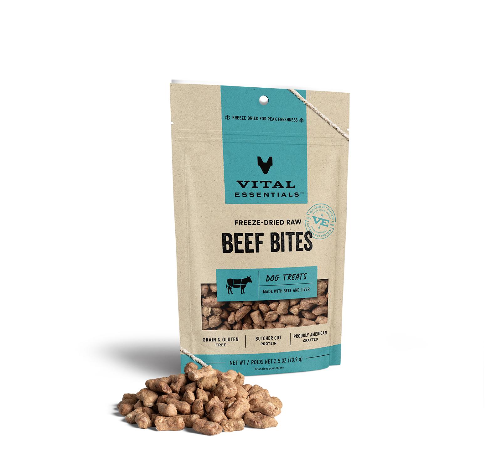 Vital Essentials Beef Bites Freeze-Dried Raw Dog Treats, 2.5-oz