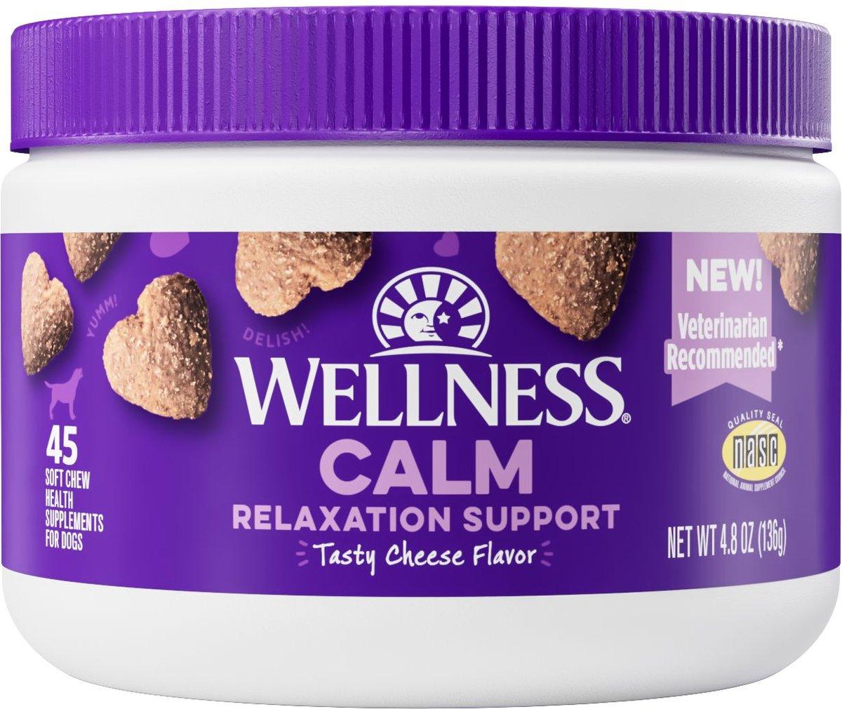 Wellness Calm Relaxation Support Cheese Flavor Chew Dog Supplement