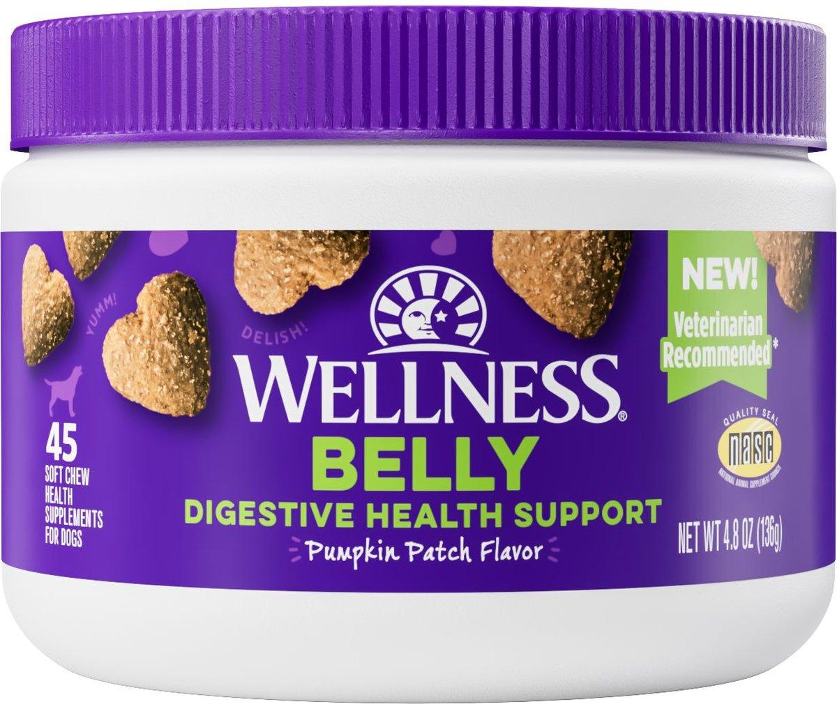 Wellness Belly Digestive Support Pumpkin Flavor Chew Dog Supplement