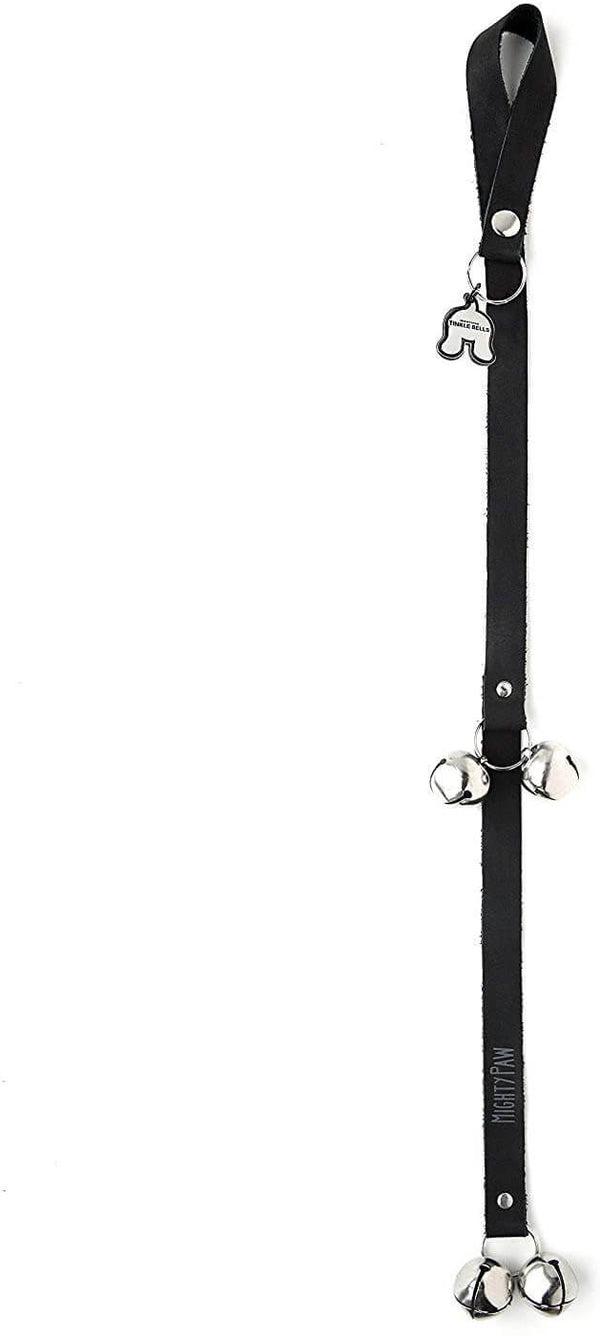 Mighty Paw Leather Tinkle Bells Dog Training Doorbell, Black