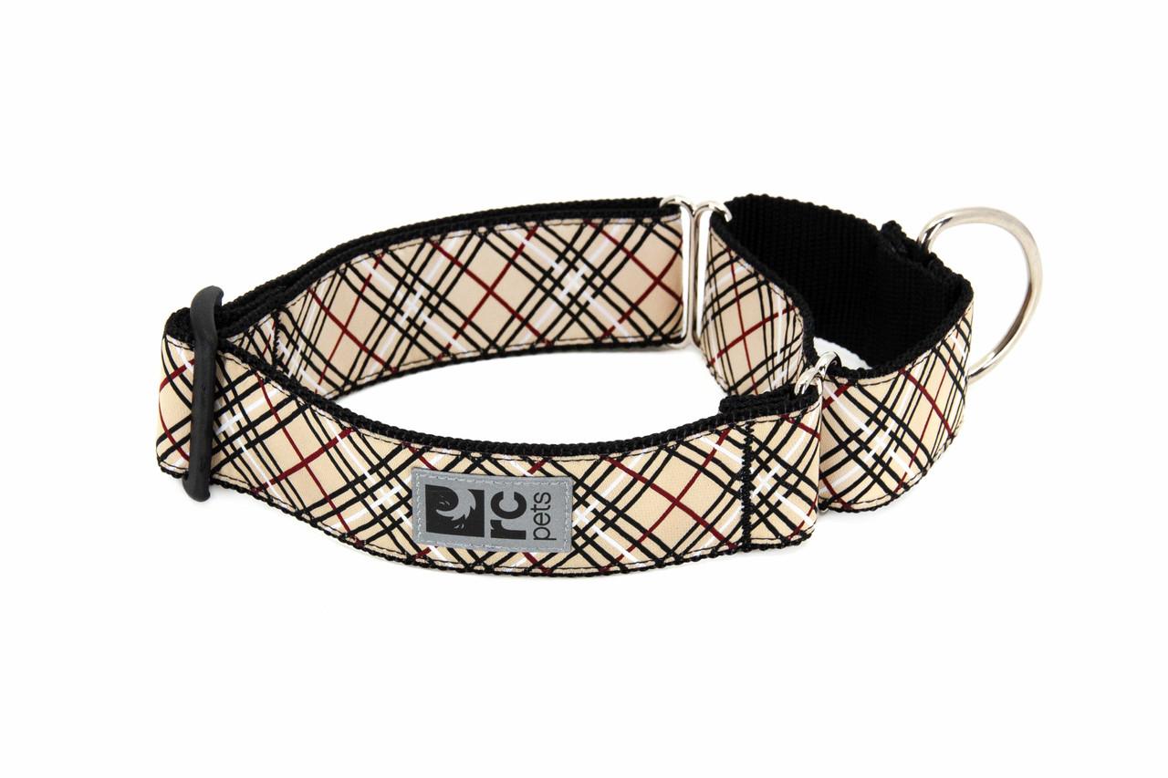 RC Pets All Webbing Training Dog Collar, Tan Tartan, Large