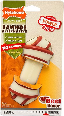 Nylabone DuraChew Rawhide Alternative Beef Flavor Knot Dog Bone Toy, Medium
