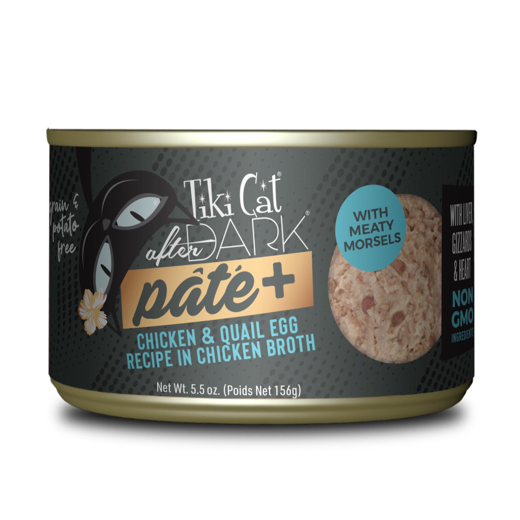 Tiki Cat After Dark Pate+ Chicken & Quail Egg Wet Cat Food Can, 5.5-oz