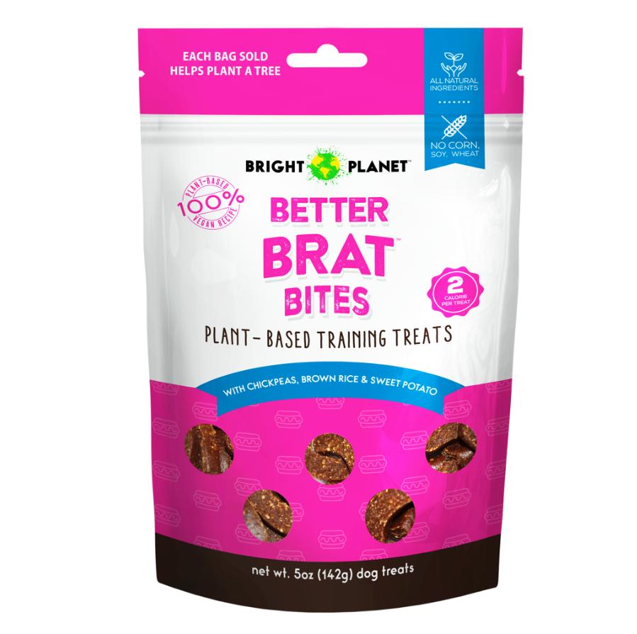 Bright Planet Better Brat Bites Plant-Based Training Dog Treats, 5-oz