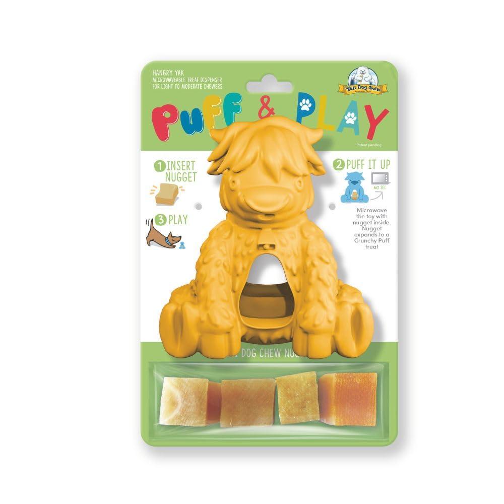 Yeti Puff & Play Yak Dog Toy, Yellow
