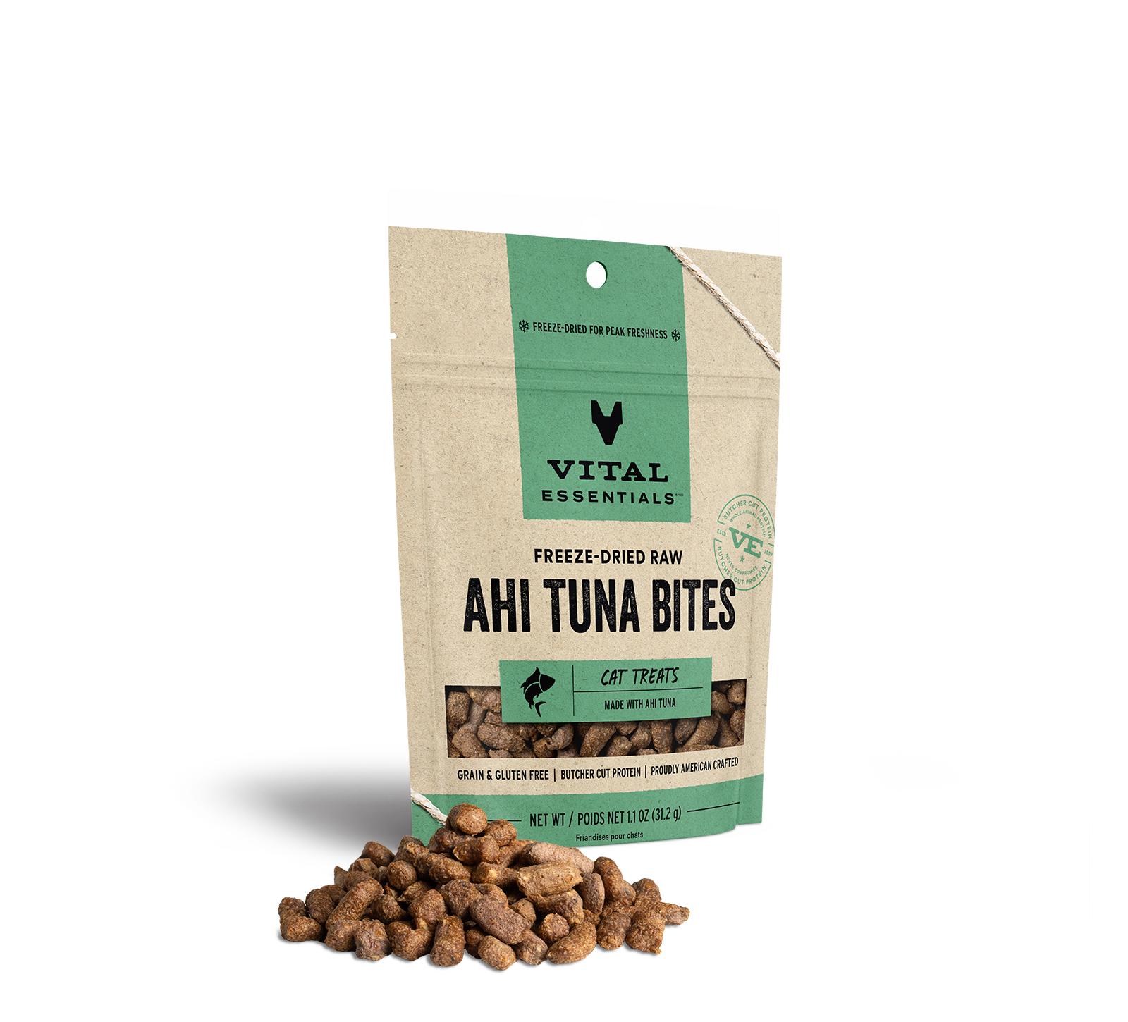 Vital Essentials Ahi Tuna Bites Freeze-Dried Raw Cat Treats, 1.1-oz