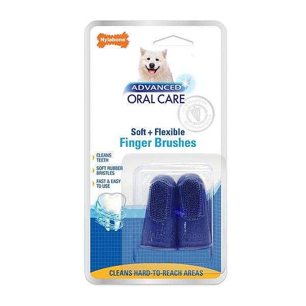Nylabone Advanced Oral Care Dog Finger Brush, 2-pack