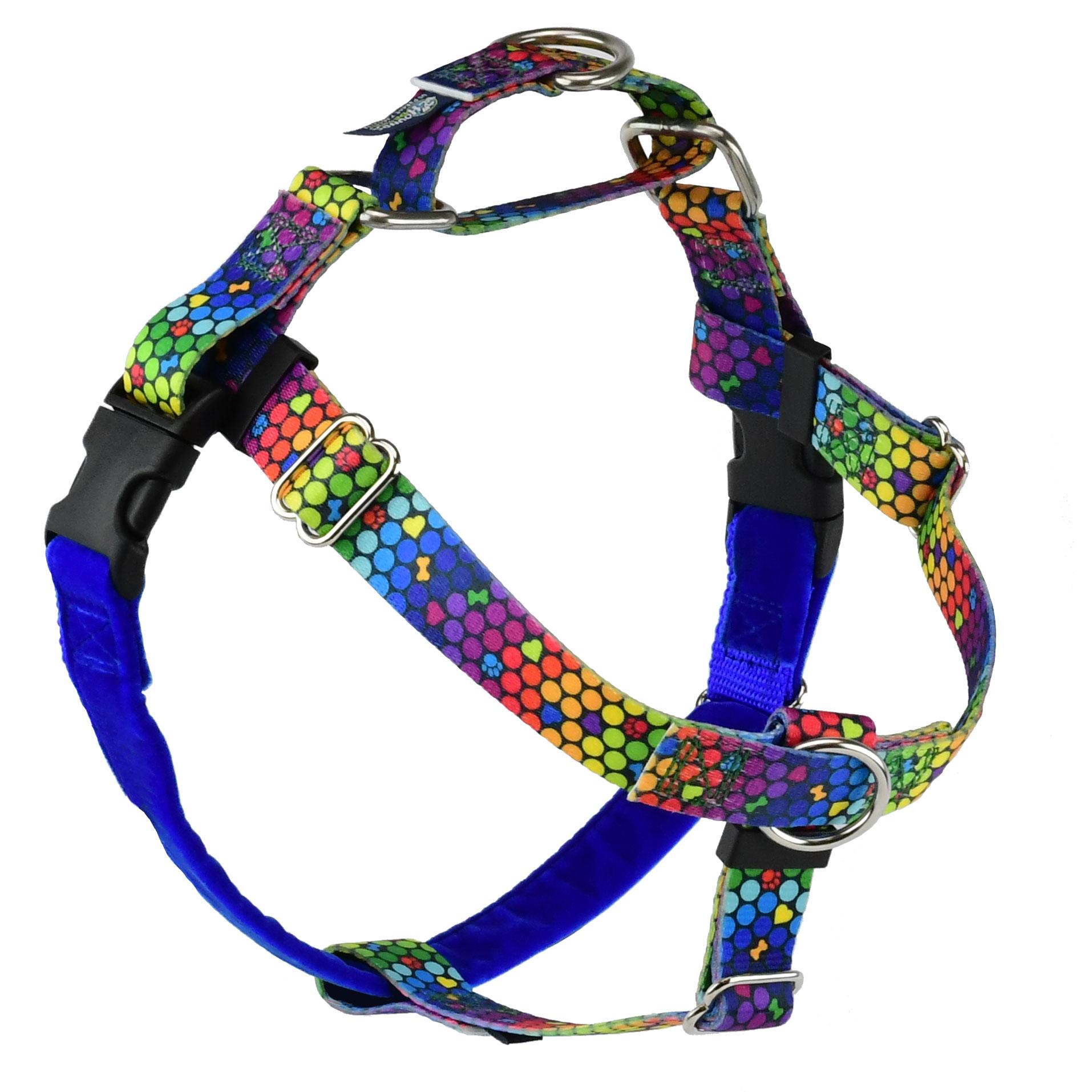 2 Hounds Design Freedom No-Pull Dog Harness, ROY G BIV, 5/8-in x 14-20-in
