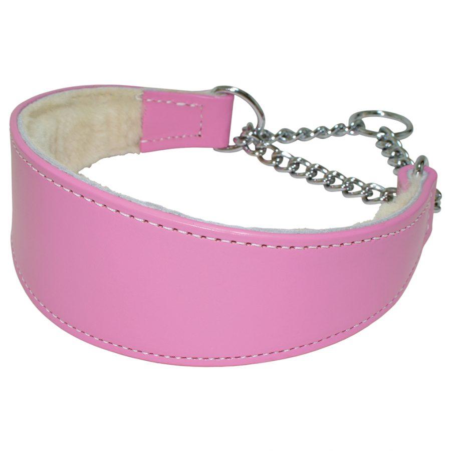Auburn Leathercrafters Martingale Shearling Dog Collar, Pink