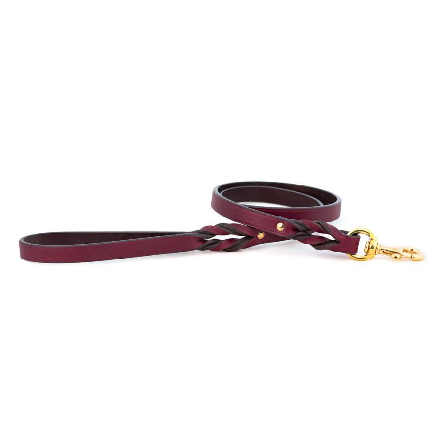 Auburn Leathercrafters Braided Leash with Brass Fittings for Dogs, Burgundy, 3/4-in x 48-in