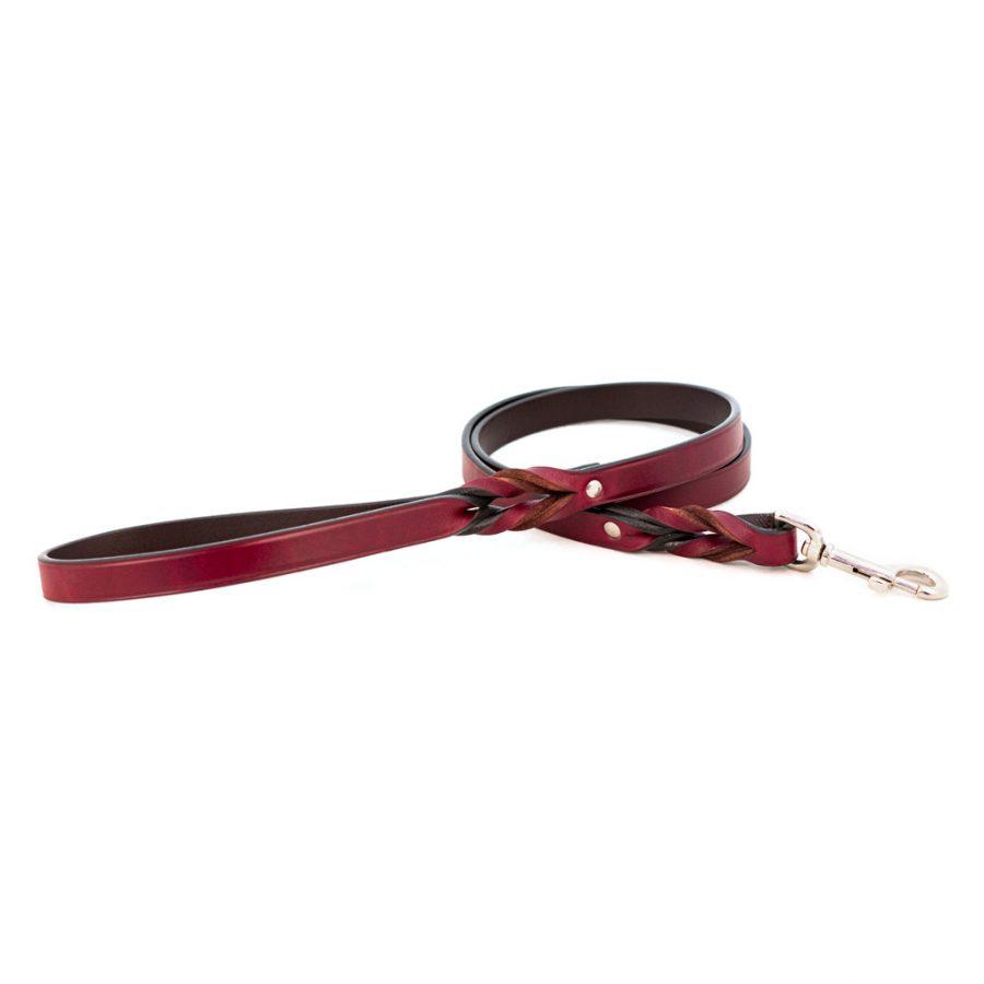 Auburn Leathercrafters Braided Leash with Nickel Fittings for Dogs, Burgundy, 3/4-in x 72-in